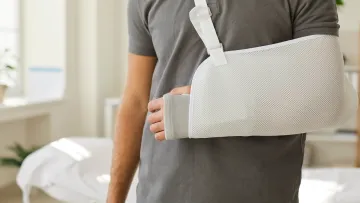 a person in a cast