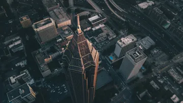 a high angle view of a city