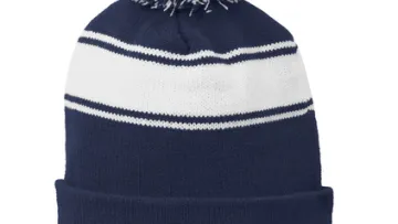 a black and white hat