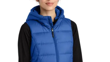 a person in a blue jacket