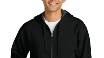 a man wearing a black fleece jacket