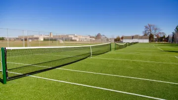 a football field with a net