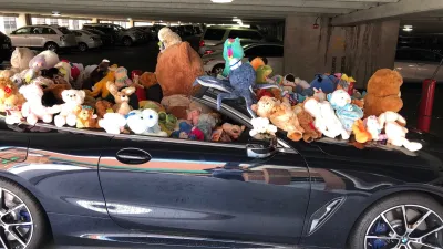 a car on display in a store