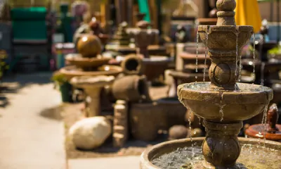 a fountain in a room