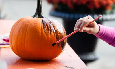 painting a pumpkin