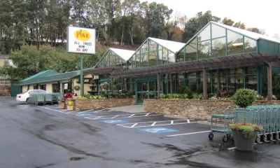 a bench in front of a building