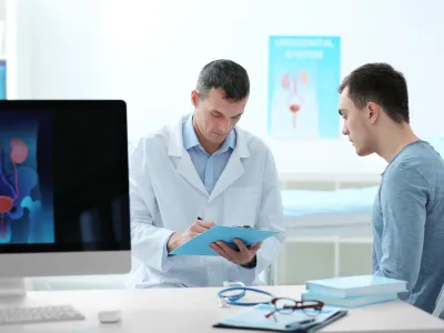 a man showing something on the tablet