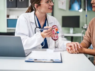 a person in a white coat