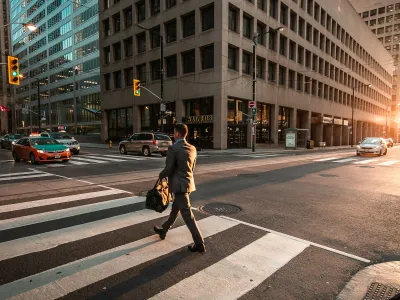 a person crossing a street