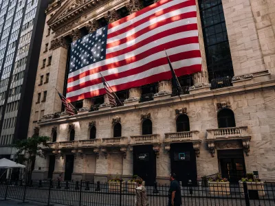 a flag on a building