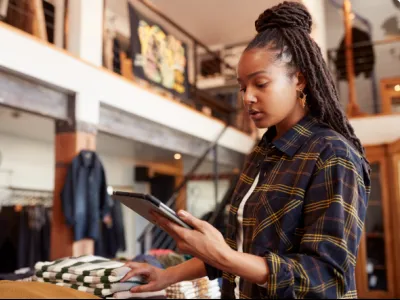 a person looking at a book