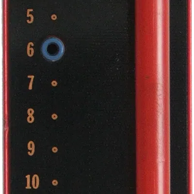 Vintage General Motors Electro-Motive Division VR10 control panel with red handle and voltage adjustment knob