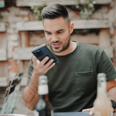 a person holding a phone