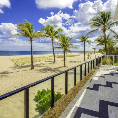 a walkway leading to a beach