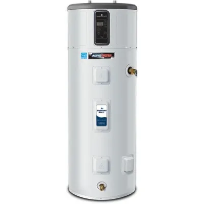 AeroTech high-efficiency water heater featuring advanced digital controls and sleek design.