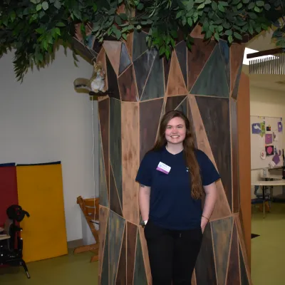 a person standing in a room