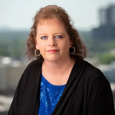 a person with a blue shirt