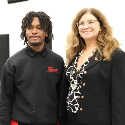 a man and woman posing for a photo