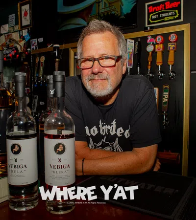 The brand of Yebiga is Bill Gould the creator of Yebiga at Tuff Break Loser's Lounge during the Tales of the Cocktails. #billgould #yebigyabrand #yebigy @tuffbreakloserslounge