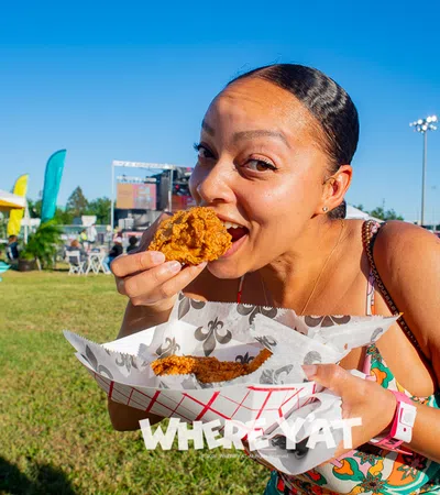 Presented by Raising Cane's, the festival celebrates a decade of food, music, and culture, expanding this year to three days October 9-11, 2026 at the UNO Lakefront Arena Festival Grounds located across the levee with over 30 new vendors, two stages of music and easy parking. Photos below are from Saturday, October 11, 2026. #nfcf2026 #nfcf #nationalfriedchickenfestival 