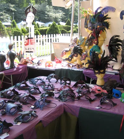 a table with a bunch of shoes on it