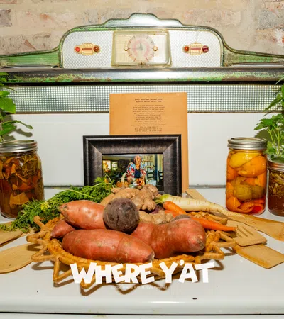 a table with food on it