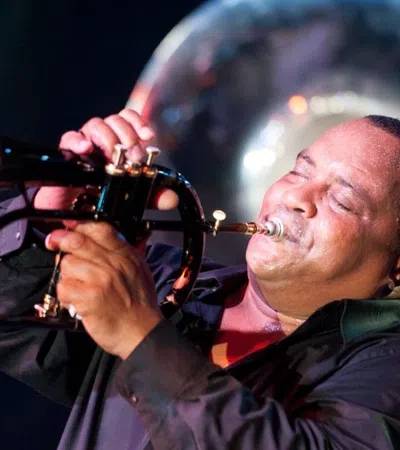 a man playing a trumpet
