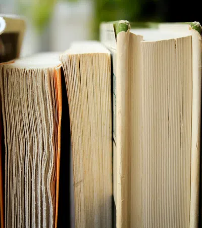 a row of books