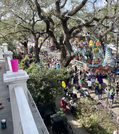 a crowd of people at a parade