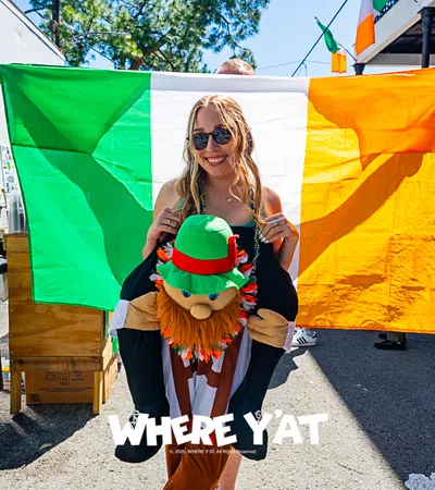a person holding a flag