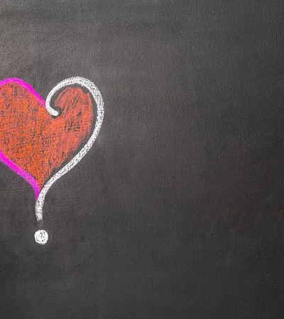 a heart drawn on a blackboard
