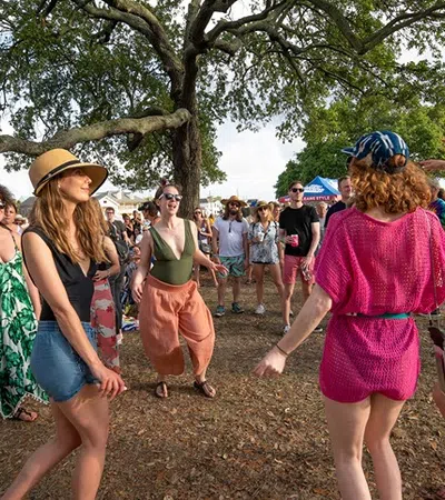 a group of people dancing