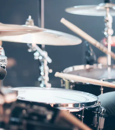 a man playing drums