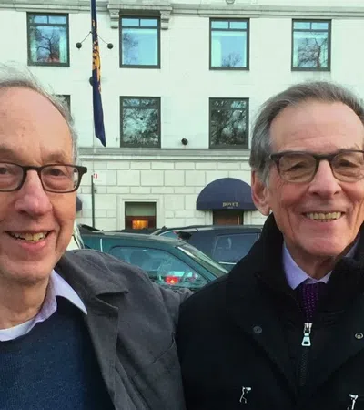 two men standing together