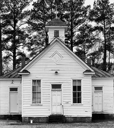 a small white house