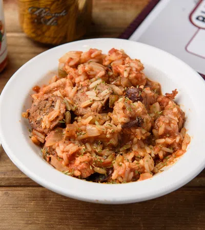 a bowl of food
