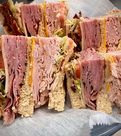 a sandwich cut in half