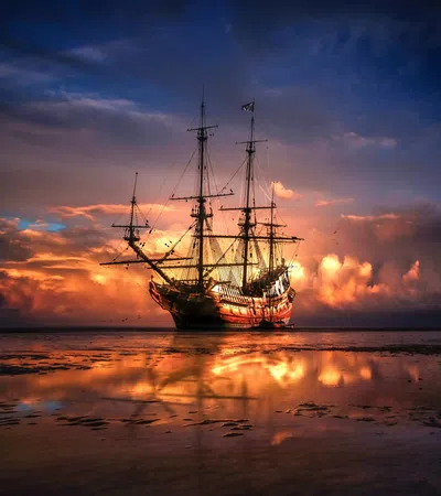 a ship on the water