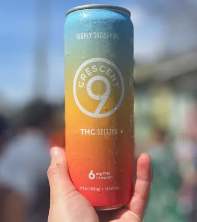 a hand holding a can of beer
