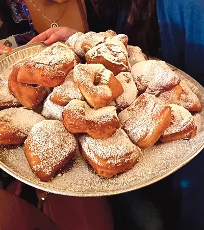 a tray of donuts