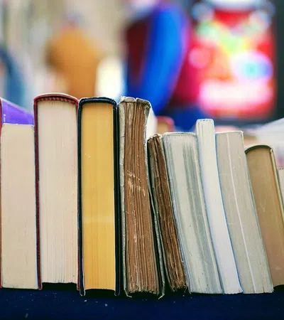 a row of books