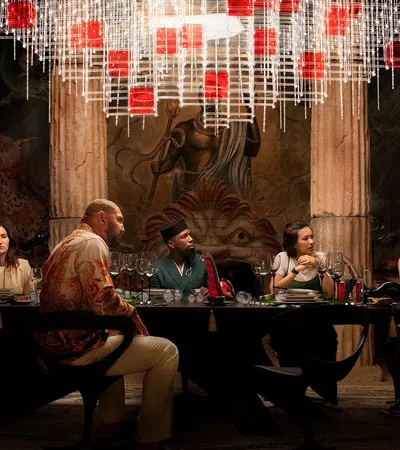a group of people sitting at a table