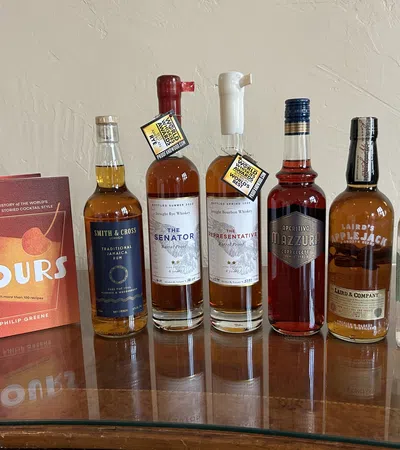 a group of bottles and a box