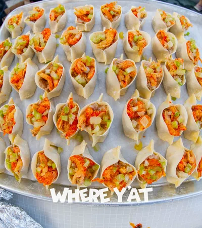 a tray of sushi