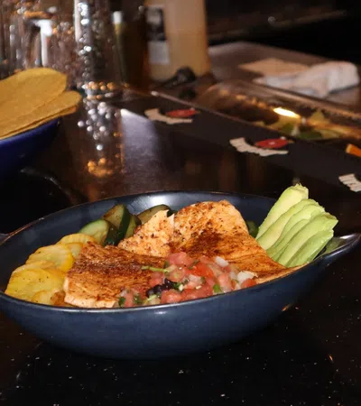 a bowl of food on a table