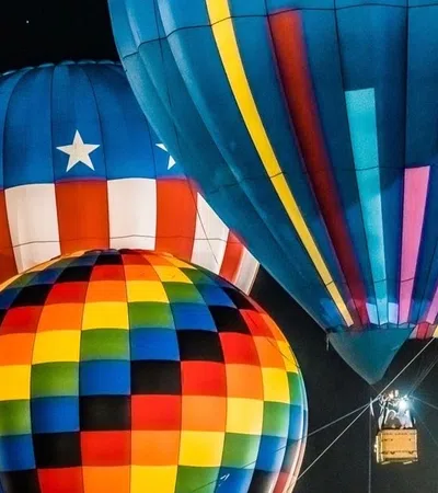 a group of colorful hot air balloons