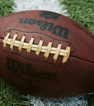 a football on the grass