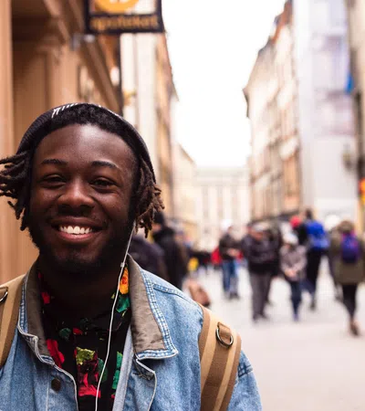 a person smiling for the camera