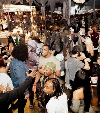 a group of people in a room