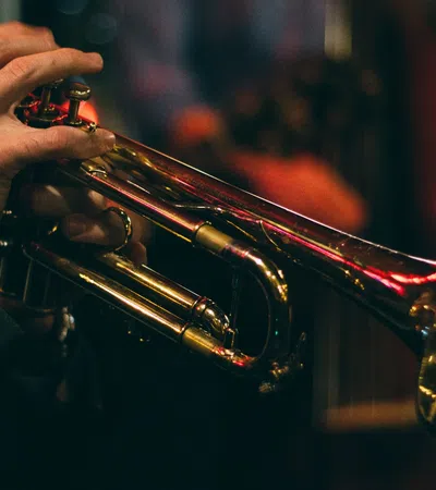 a person playing a trumpet